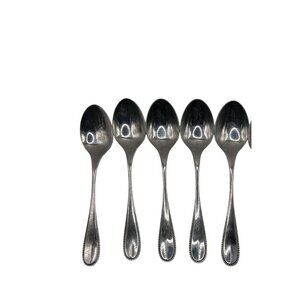 Set Of 5 Oxford Hall Crystal Palace Stainless Steel Spoons